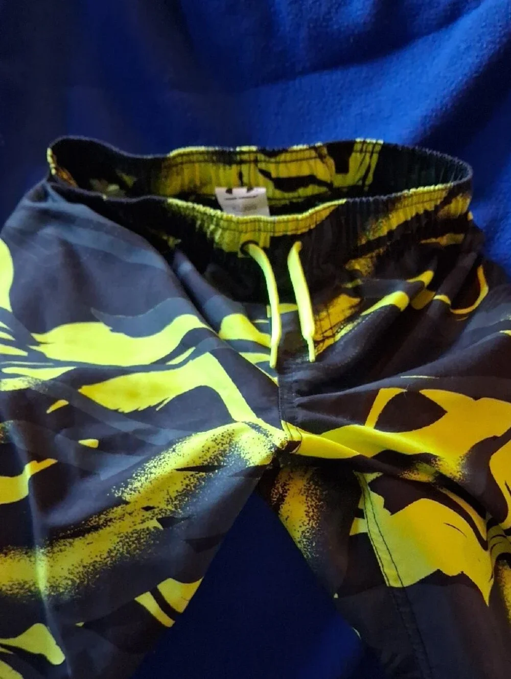 Under Armor Kids Black & Neon Yellow Graphic Swim Board Shorts